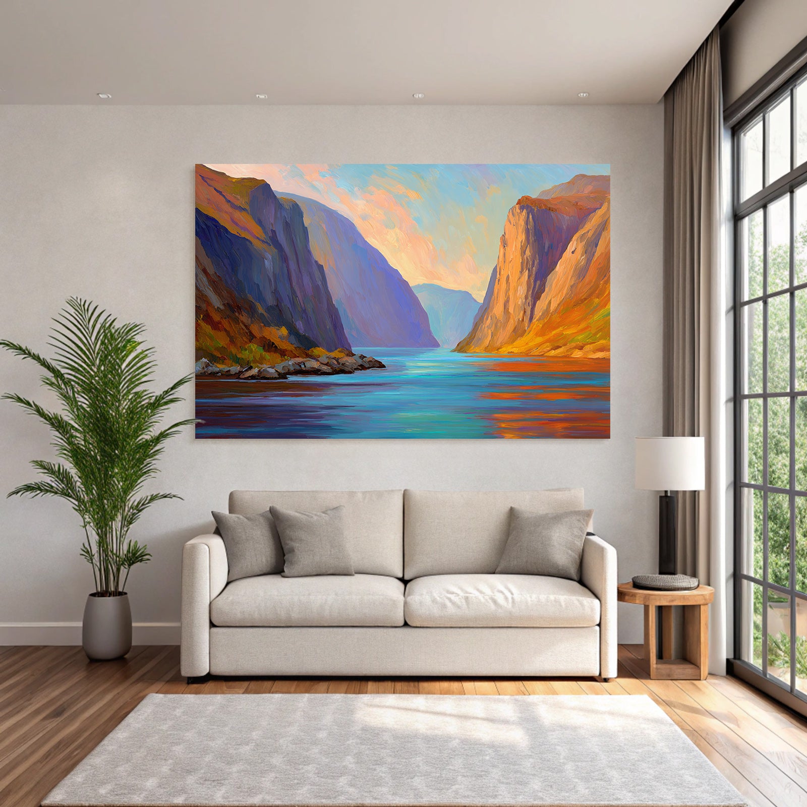 Friedliche Fjordlandschaft Im Abendlicht