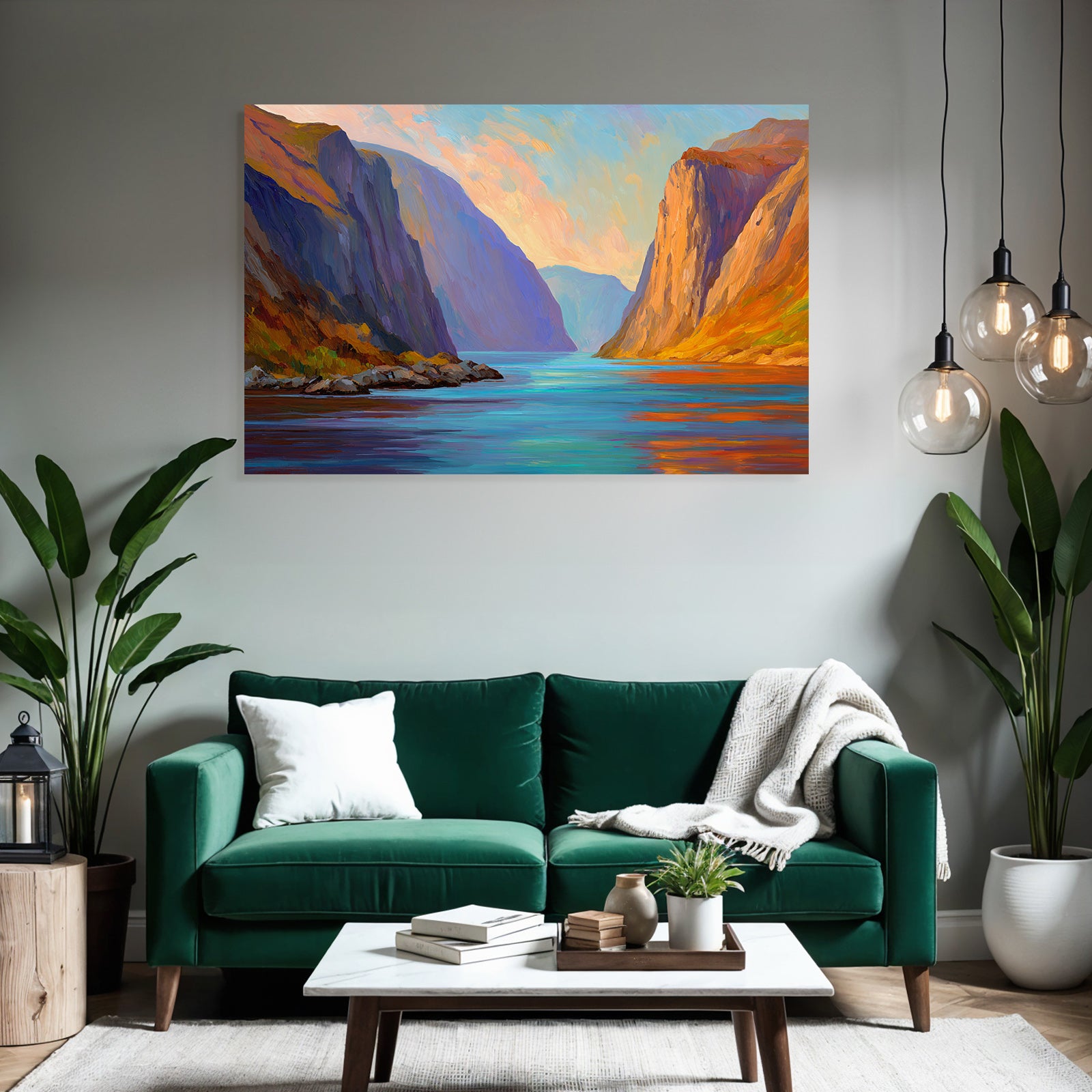 Friedliche Fjordlandschaft Im Abendlicht