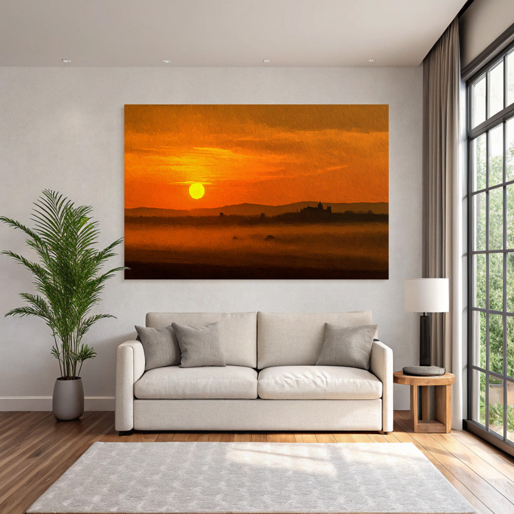 Malerischer Sonnenuntergang Über Sanften Hügeln