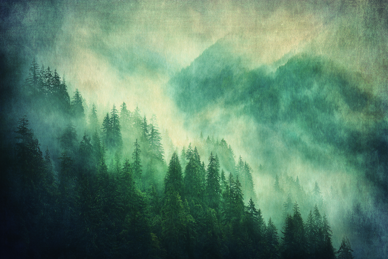 Nebliger Mystischer Wald Im Morgennebel | Nebel und Wetter | Natur