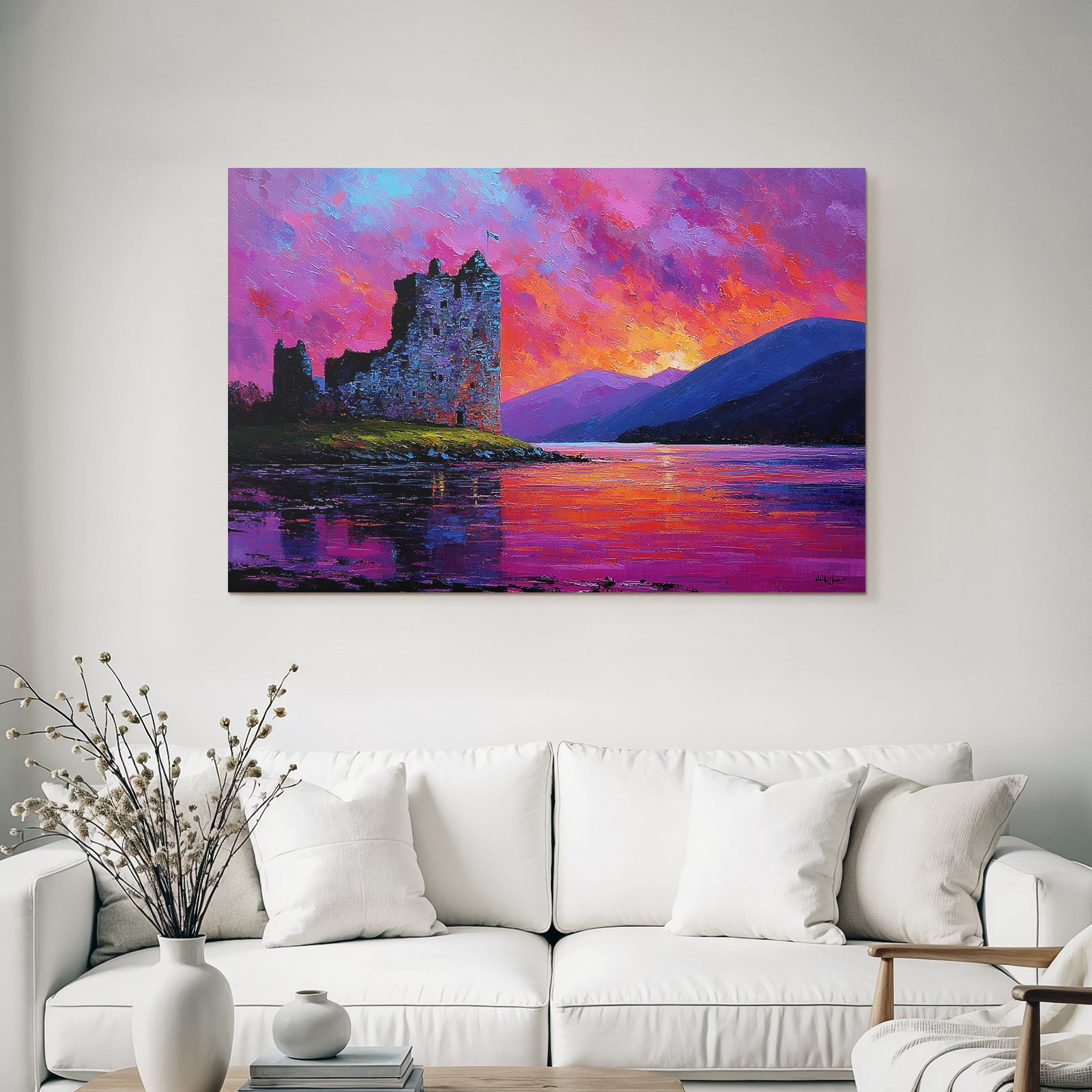 Schloss Am See Bei Sonnenuntergang