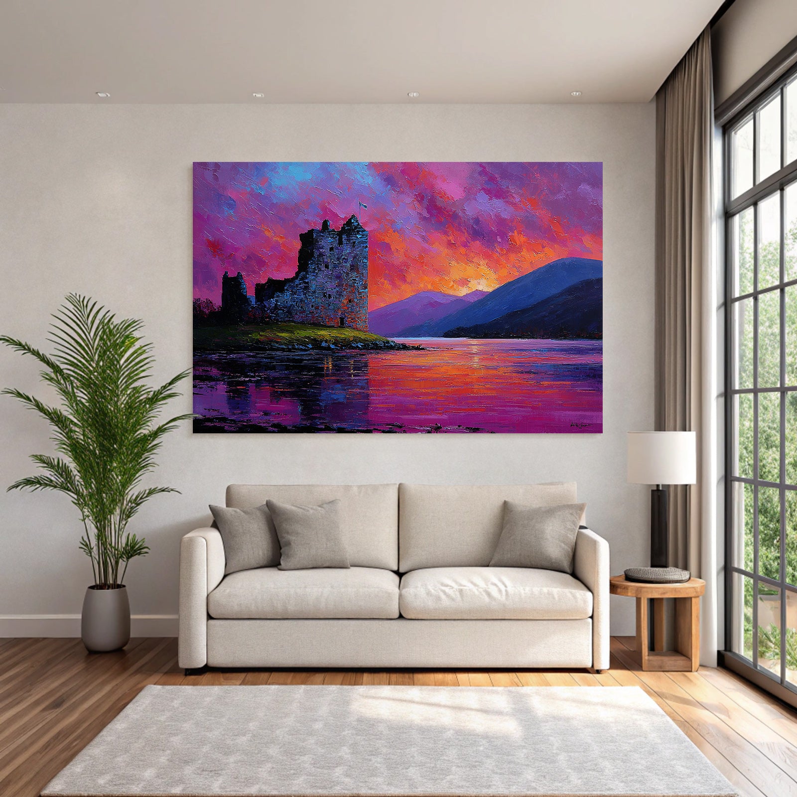 Schloss Am See Bei Sonnenuntergang