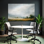 Träumerische Landschaft Mit Feldern Und Bäumen Unter Wolkenhimmel