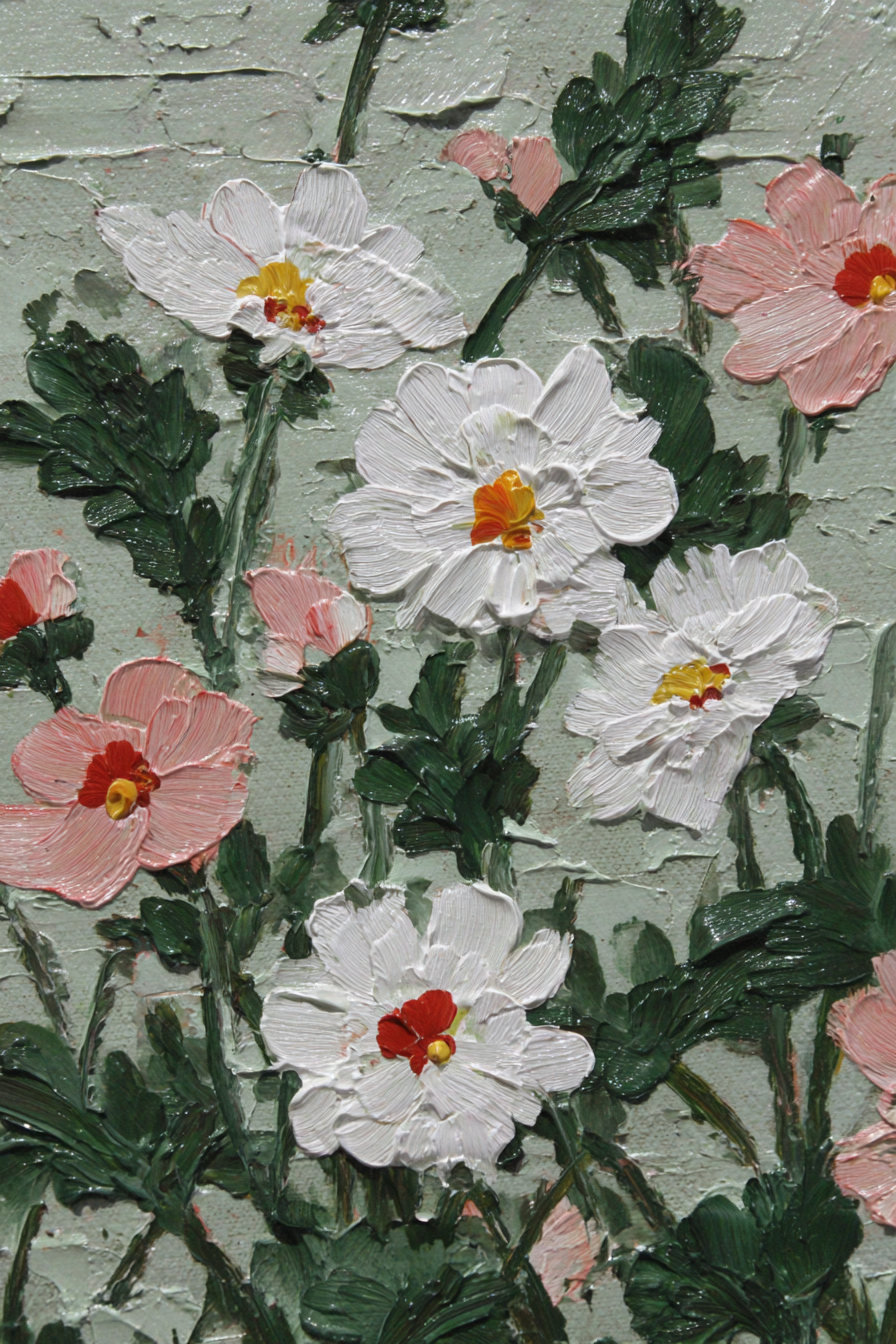 Blumenstillleben Mit Dicker Farbtextur Und Bunter Farbpalette | Wasserfaelle und Tropfen | Natur