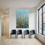 Buntes Bild Von Wildblumen Im Feld