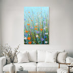 Buntes Bild Von Wildblumen Im Feld