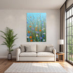 Buntes Bild Von Wildblumen Im Feld