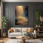 Goldene Lichtstrahlen Spiegeln Sich Im Wasser