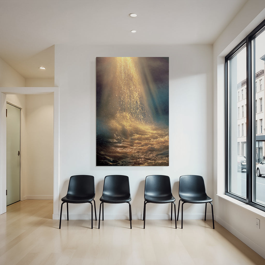 Goldene Lichtstrahlen Spiegeln Sich Im Wasser