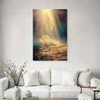 Goldene Lichtstrahlen Spiegeln Sich Im Wasser