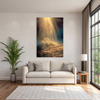 Goldene Lichtstrahlen Spiegeln Sich Im Wasser