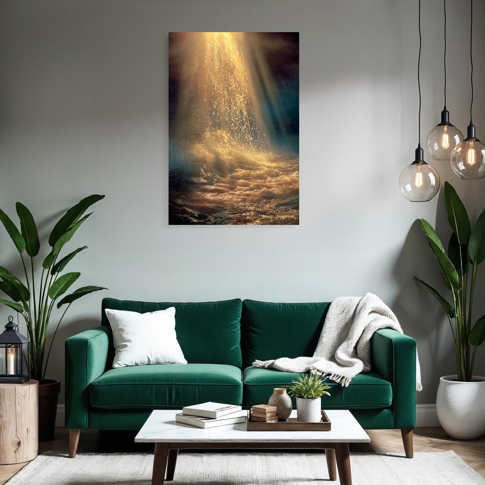 Goldene Lichtstrahlen Spiegeln Sich Im Wasser