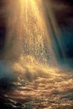 Goldene Lichtstrahlen Spiegeln Sich Im Wasser | Wasserfaelle und Tropfen | Natur