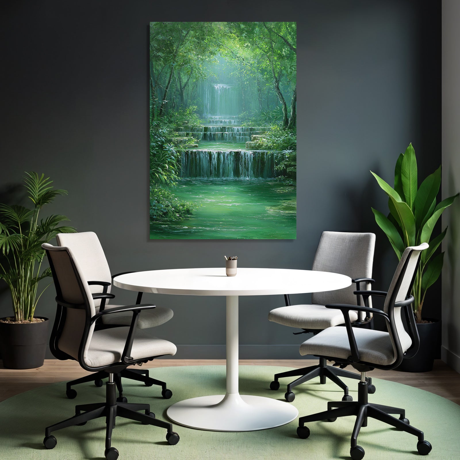 Grüne Landschaft Mit Wasserfällen