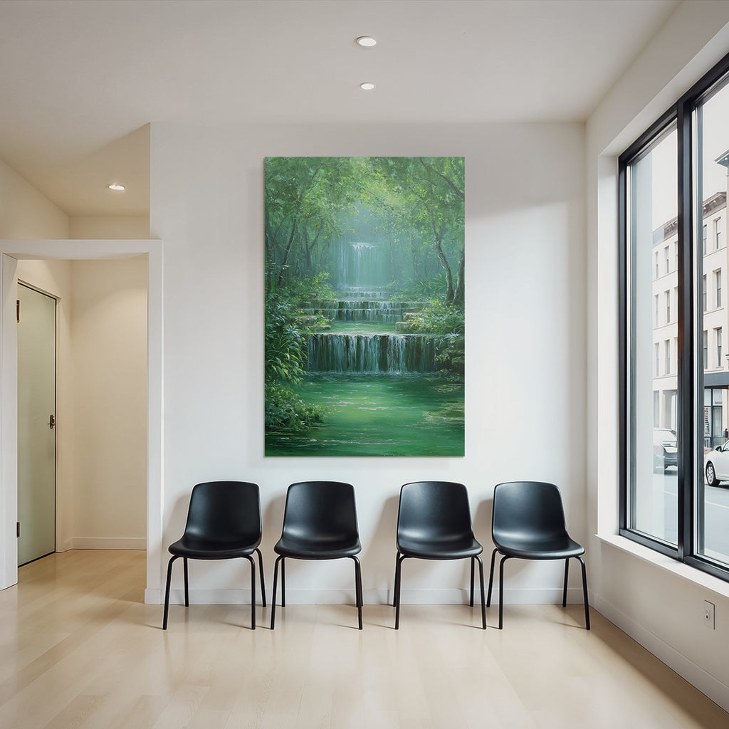 Grüne Landschaft Mit Wasserfällen