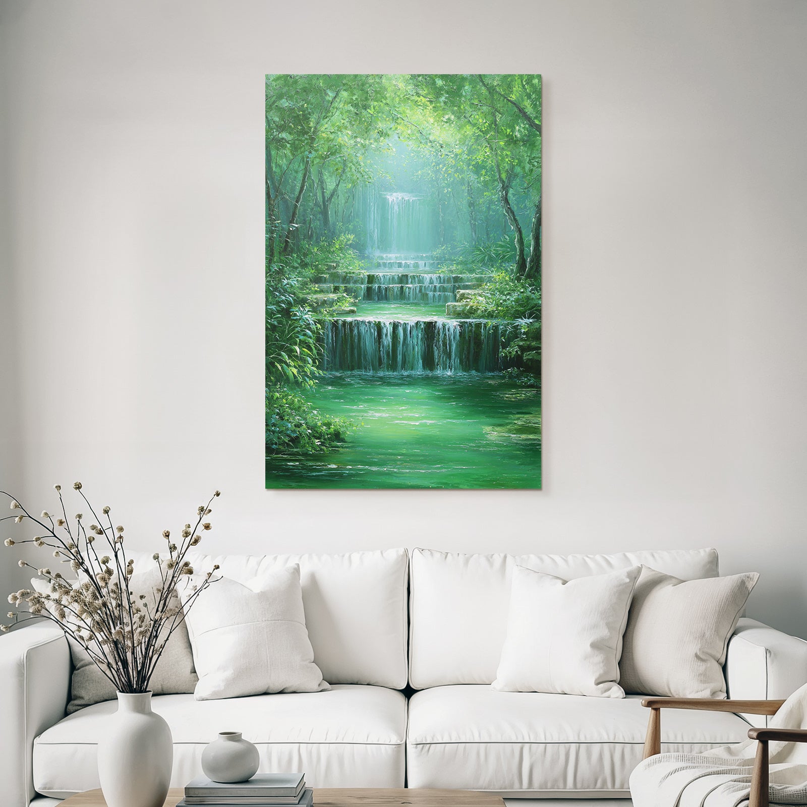Grüne Landschaft Mit Wasserfällen