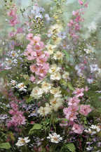 Impressionistische Blumenkomposition In Pastellfarben | Wasserfaelle und Tropfen | Natur