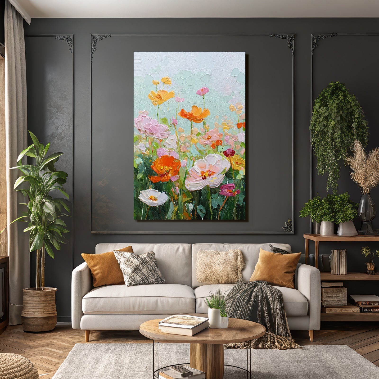 Lebendige Bunte Blumenmalerei