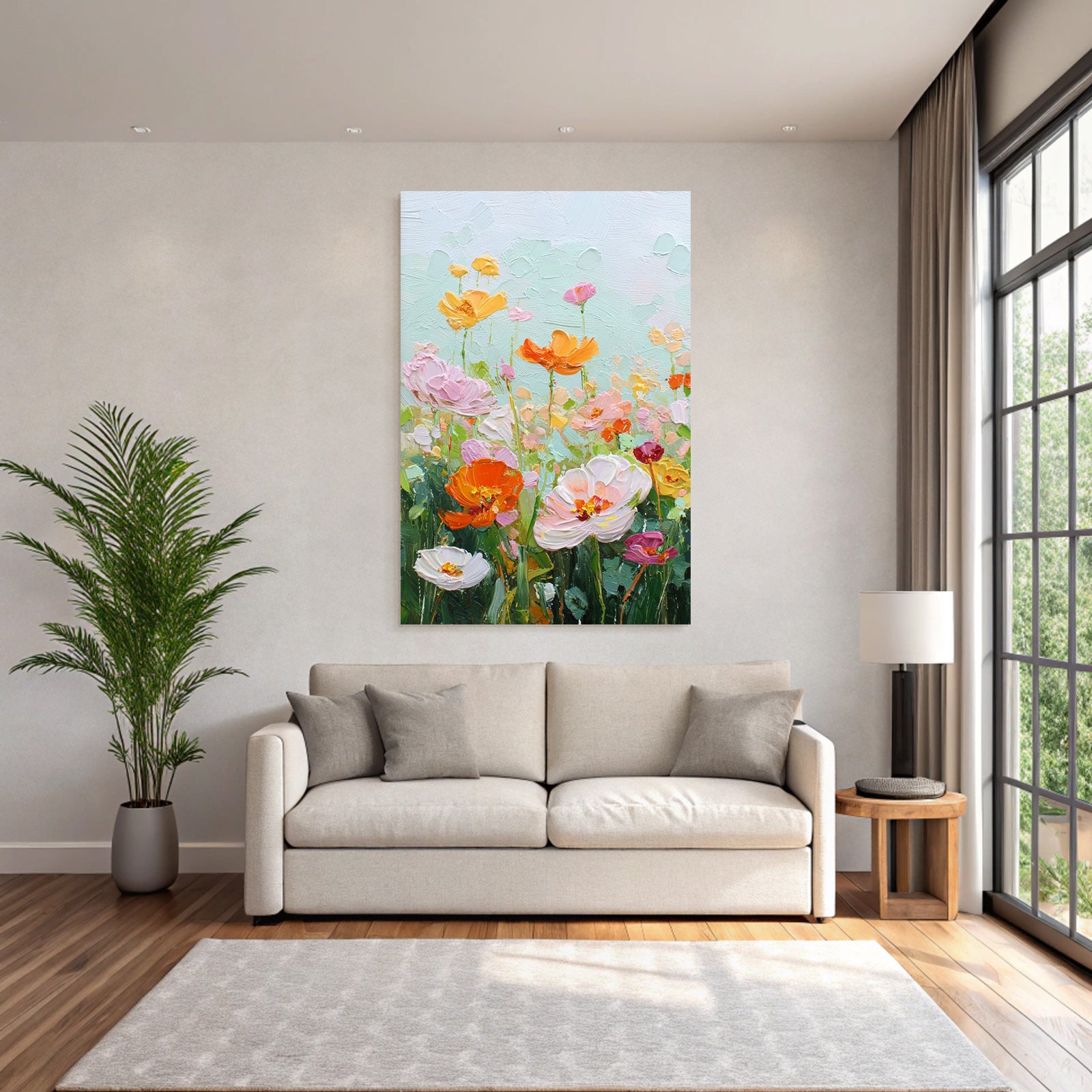Lebendige Bunte Blumenmalerei