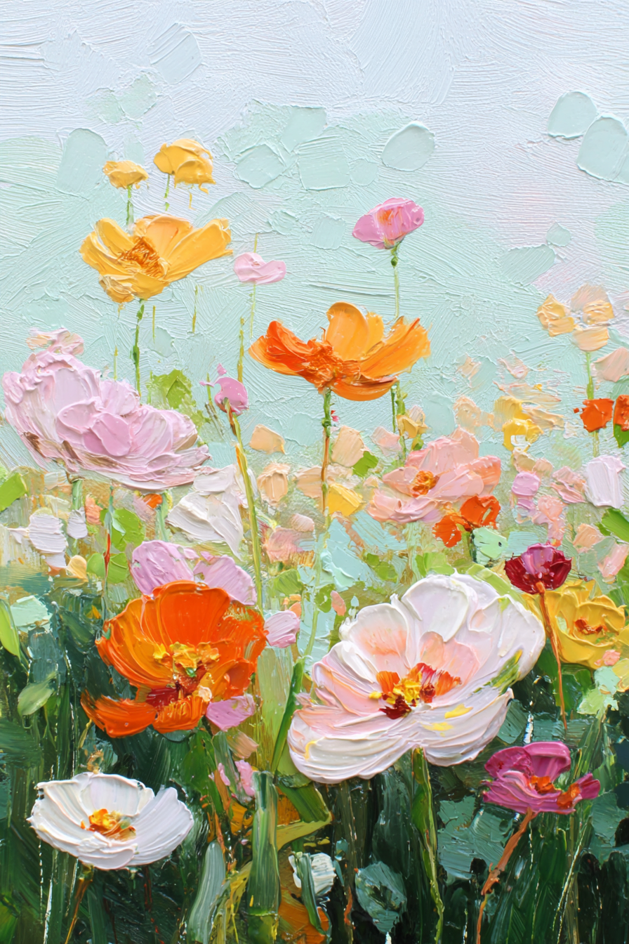 Lebendige Bunte Blumenmalerei | Wasserfaelle und Tropfen | Natur