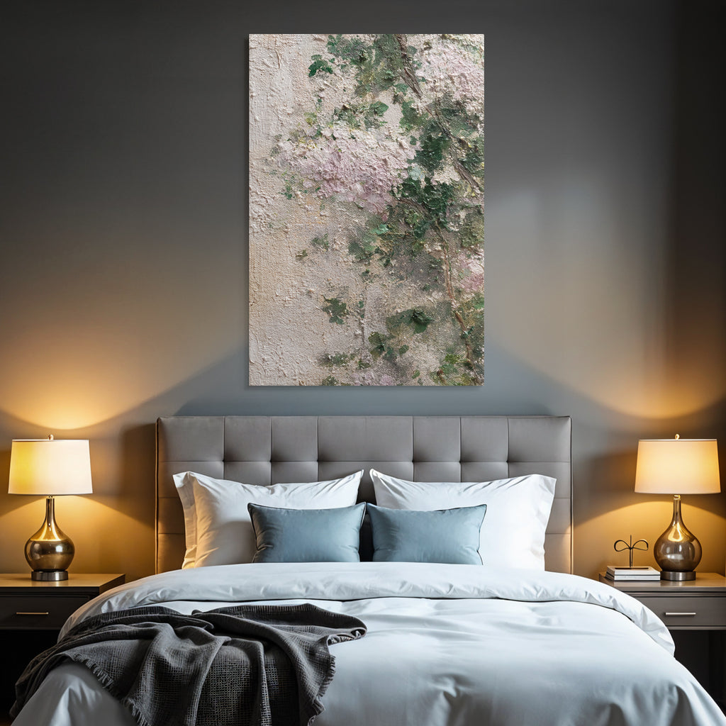 Naheaufnahme Texturierte Oberfläche Mit Grünen Und Rosa Farbtupfern