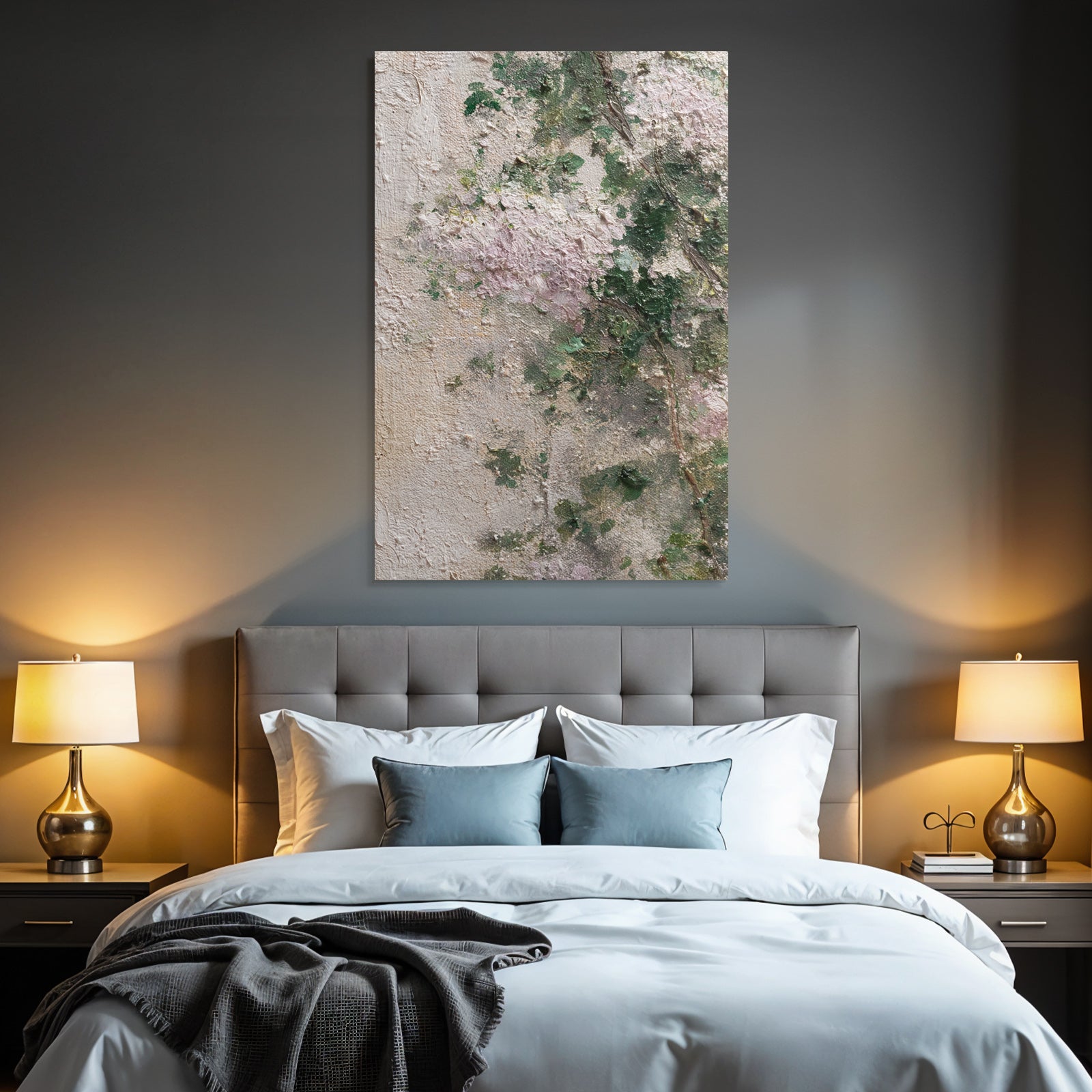 Naheaufnahme Texturierte Oberfläche Mit Grünen Und Rosa Farbtupfern