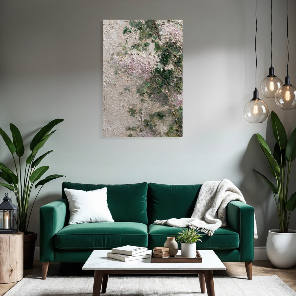 Naheaufnahme Texturierte Oberfläche Mit Grünen Und Rosa Farbtupfern