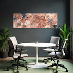 Abstraktes Florales Texturiertes Muster In Pink Blau Und Gold
