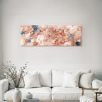 Abstraktes Florales Texturiertes Muster In Pink Blau Und Gold