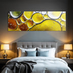 Abstract pattern of oil droplets and colors
