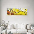 Abstract pattern of oil droplets and colors
