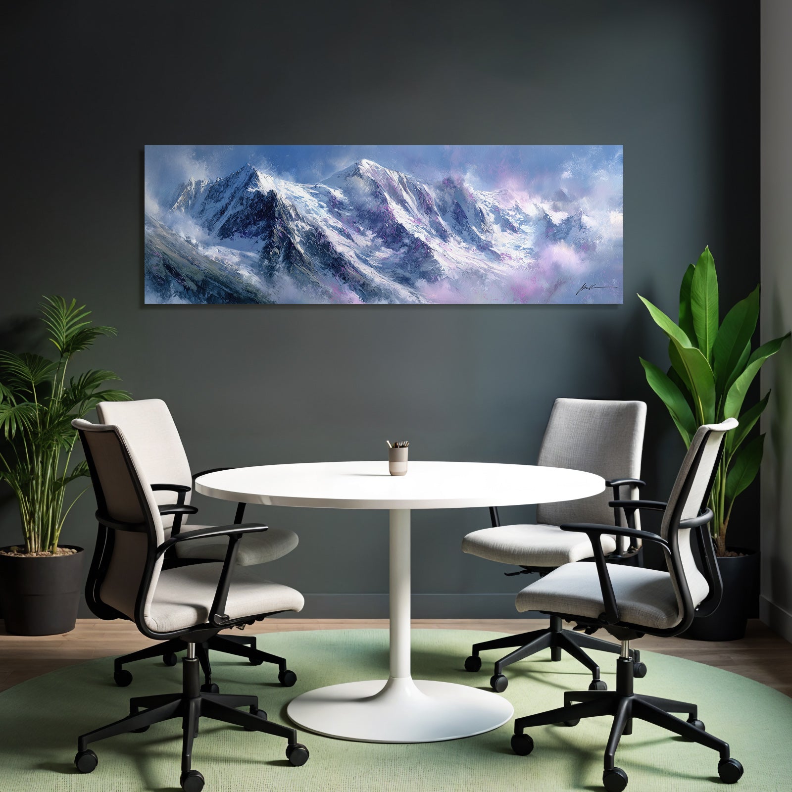 Berglandschaft Mit Schneebedeckten Gipfeln