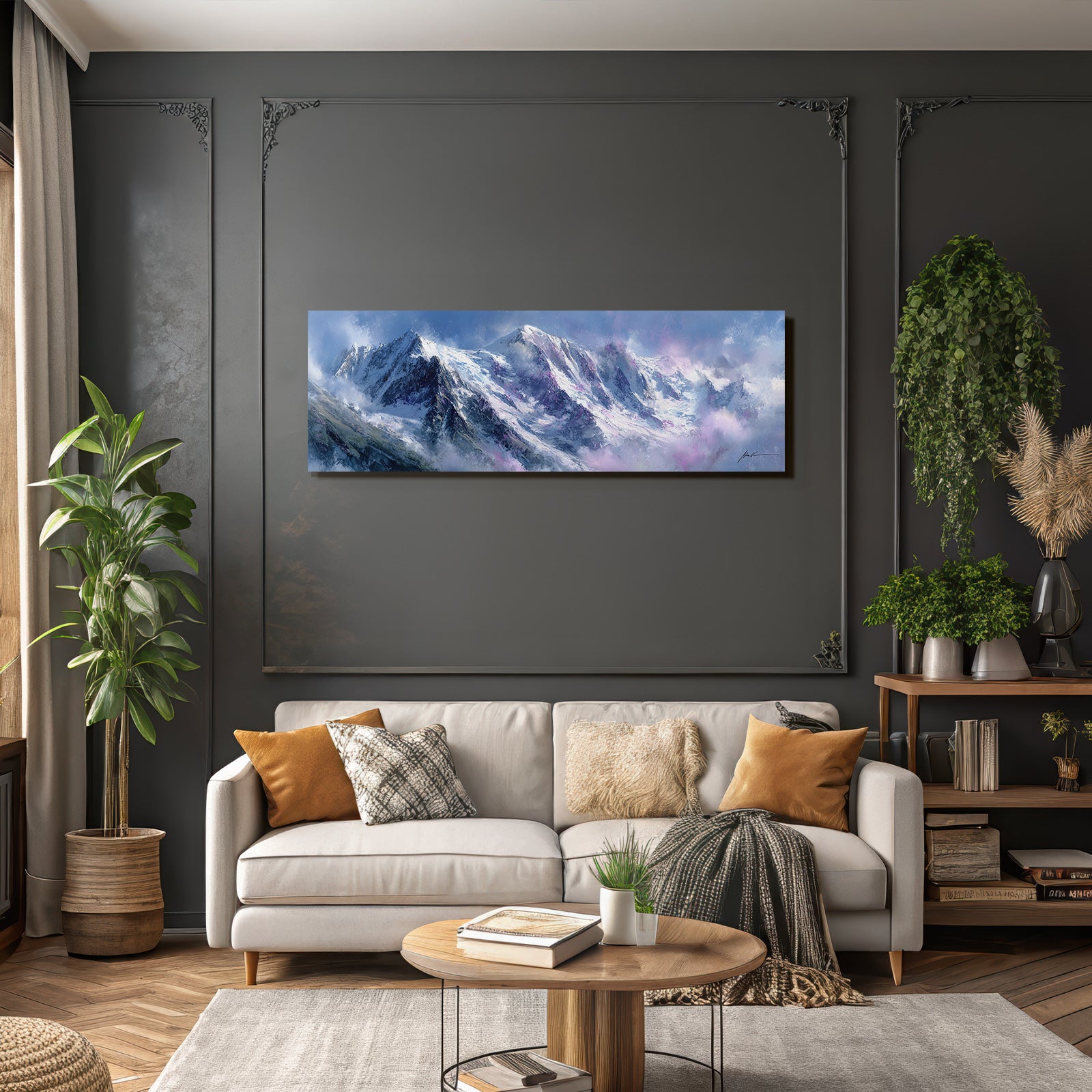 Berglandschaft Mit Schneebedeckten Gipfeln