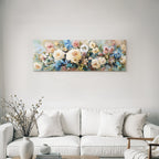 Blumenkomposition Mit Dicken Pinselstrichen Bunten Rosen Und Warmen Hintergrund