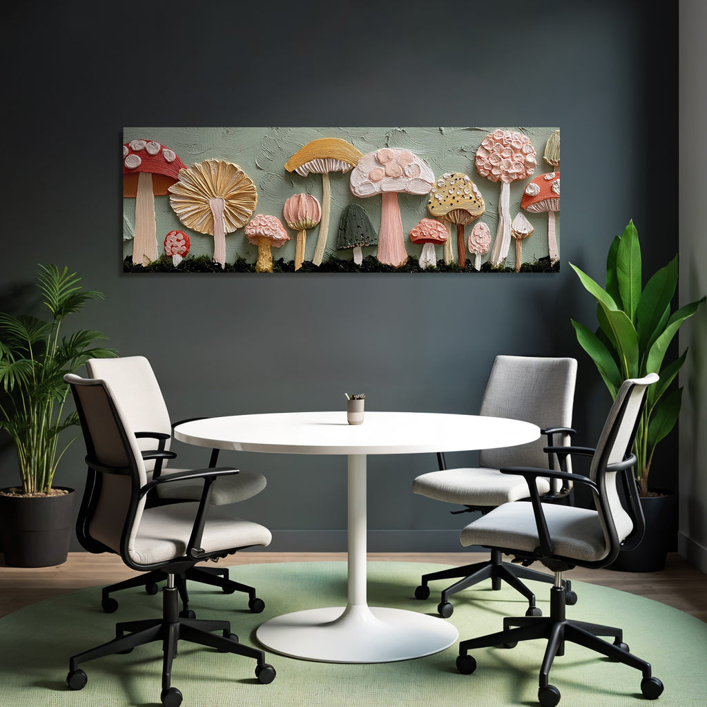 Bunte 3d Kunstpilze Auf Strukturiertem Hintergrund