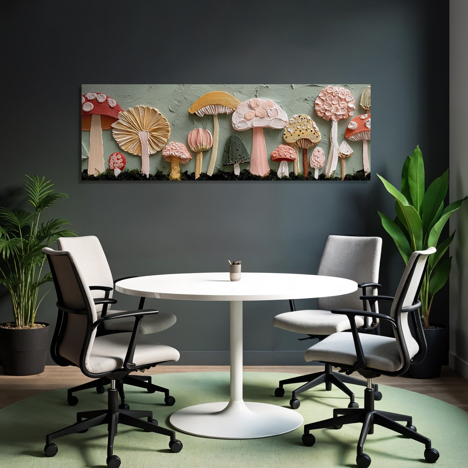 Bunte 3d Kunstpilze Auf Strukturiertem Hintergrund