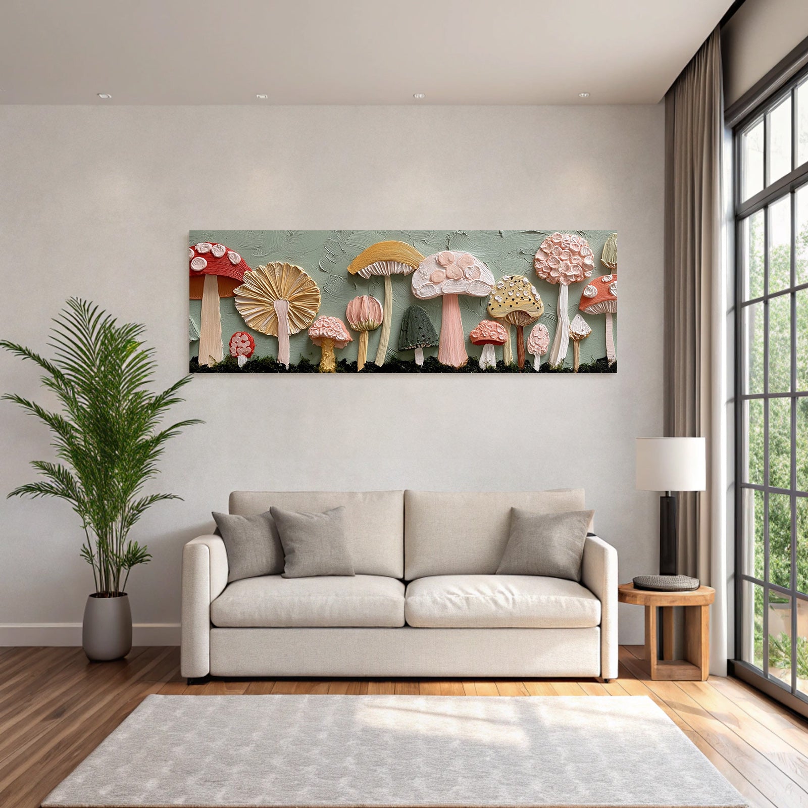 Bunte 3d Kunstpilze Auf Strukturiertem Hintergrund