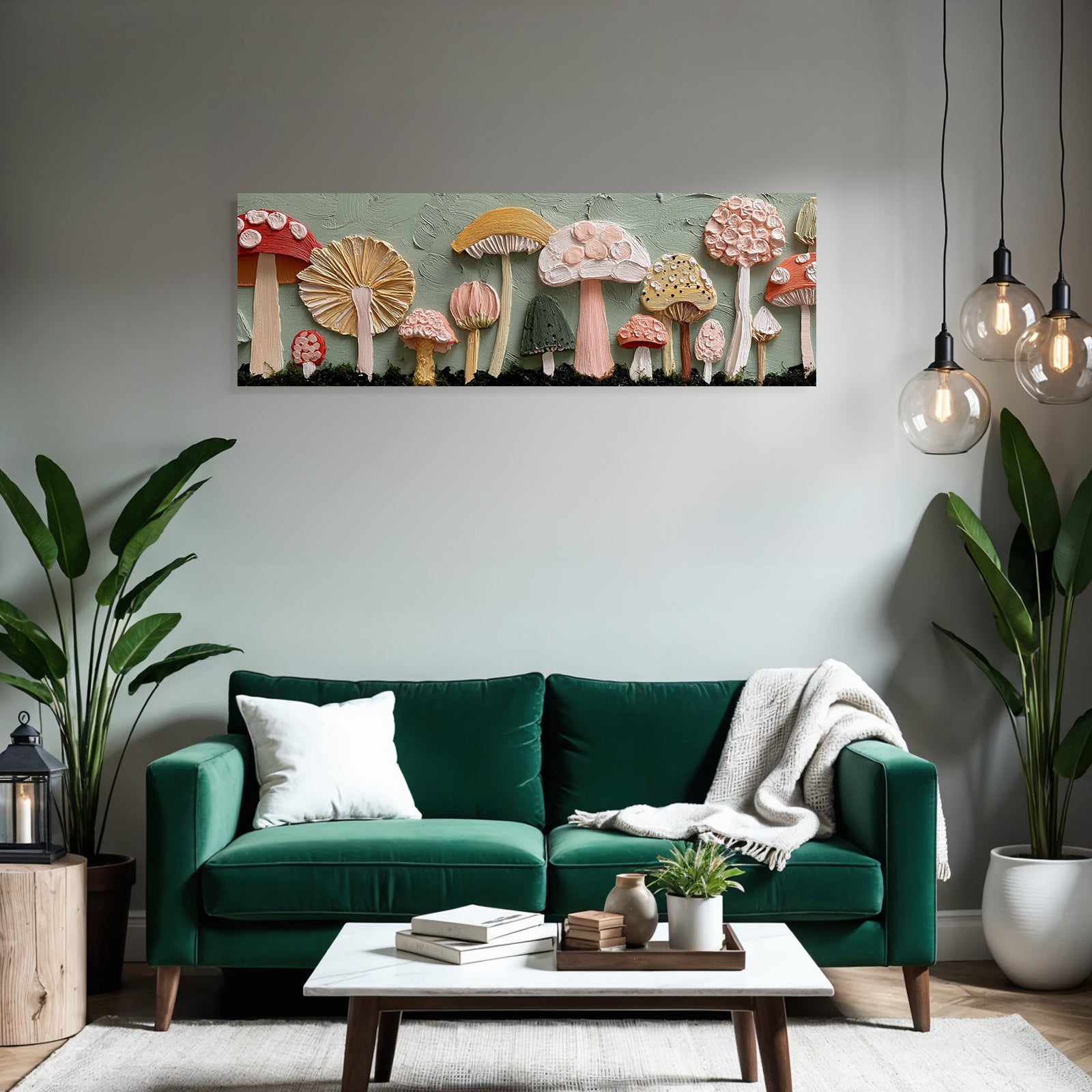 Bunte 3d Kunstpilze Auf Strukturiertem Hintergrund