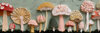 Bunte 3d Kunstpilze Auf Strukturiertem Hintergrund | Wasserfaelle und Tropfen | Natur