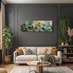 Bunte Blumenillustration Mit Vielfältiger Pflanzenpracht