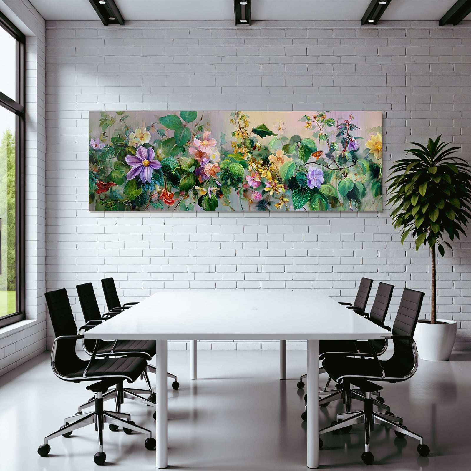 Bunte Blumenillustration Mit Vielfältiger Pflanzenpracht