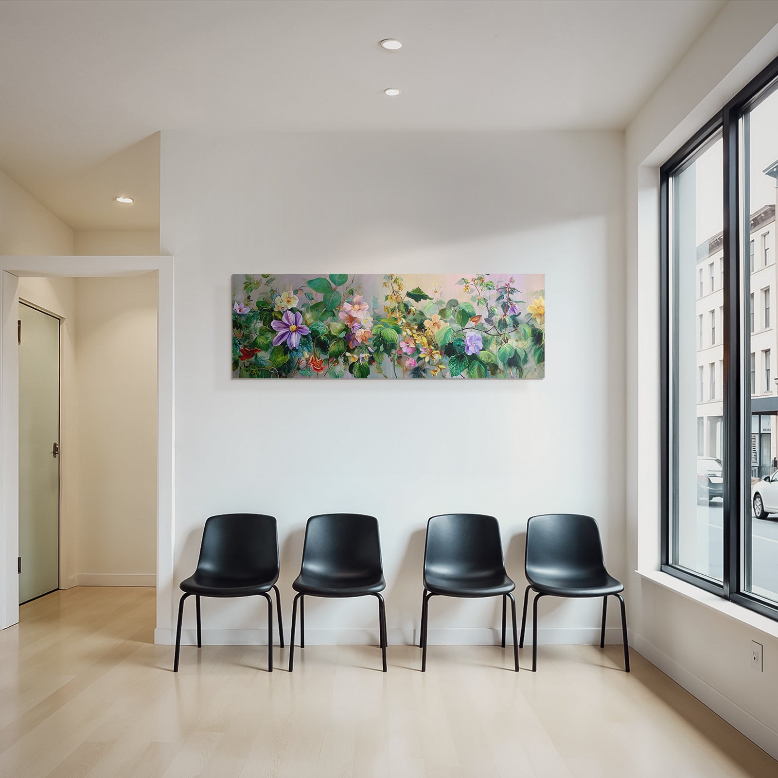 Bunte Blumenillustration Mit Vielfältiger Pflanzenpracht