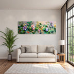 Bunte Blumenillustration Mit Vielfältiger Pflanzenpracht