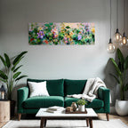 Bunte Blumenillustration Mit Vielfältiger Pflanzenpracht