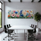 Buntes Blumenarrangement Impasto Gemälde