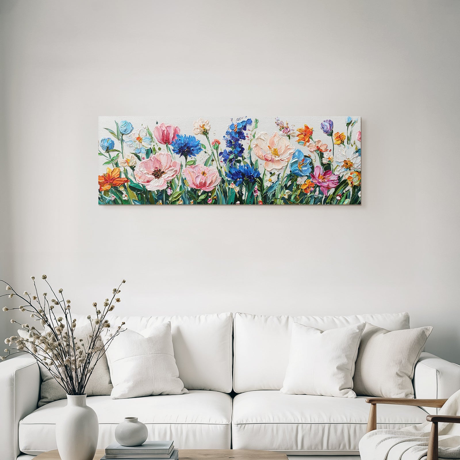 Buntes Blumenarrangement Impasto Gemälde