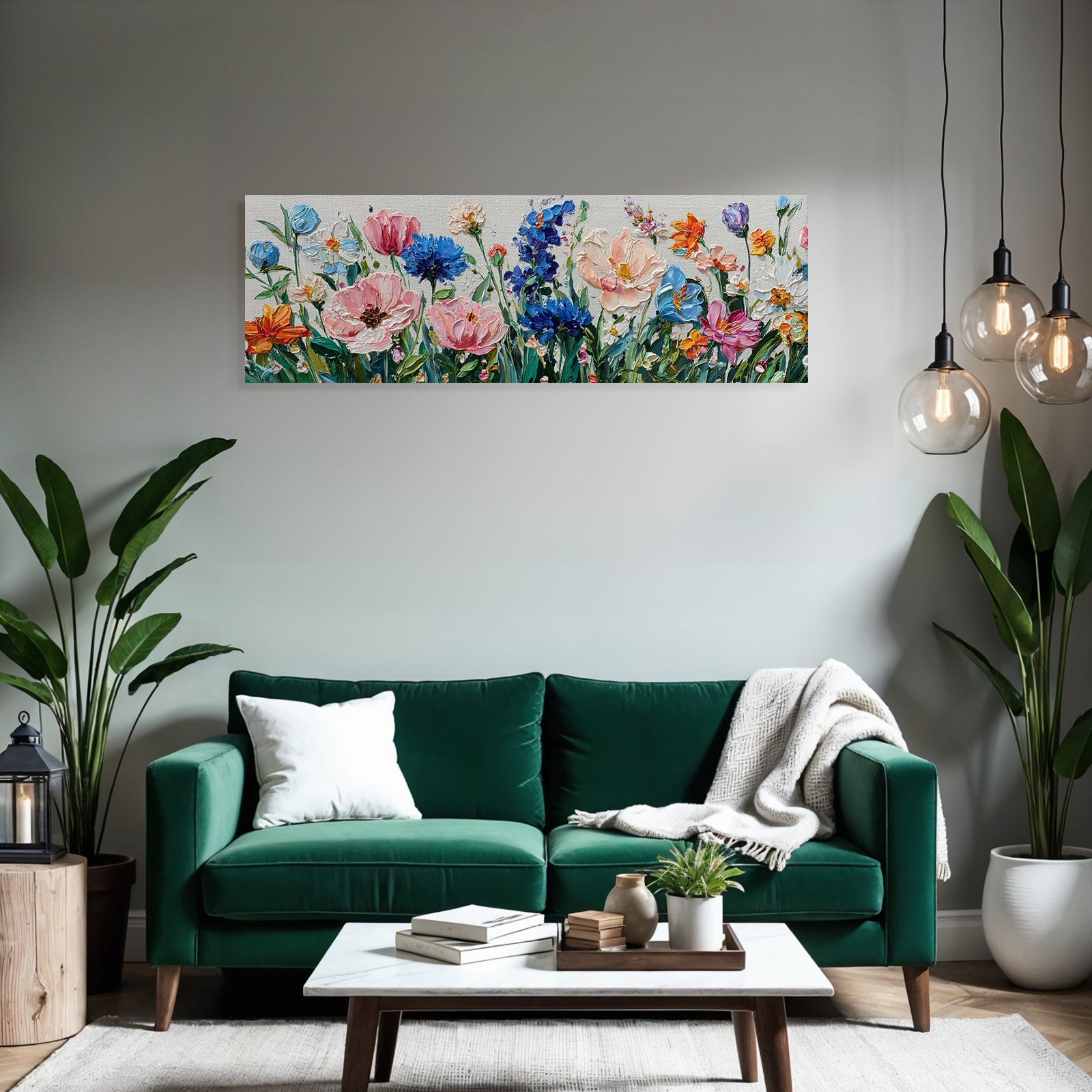 Buntes Blumenarrangement Impasto Gemälde