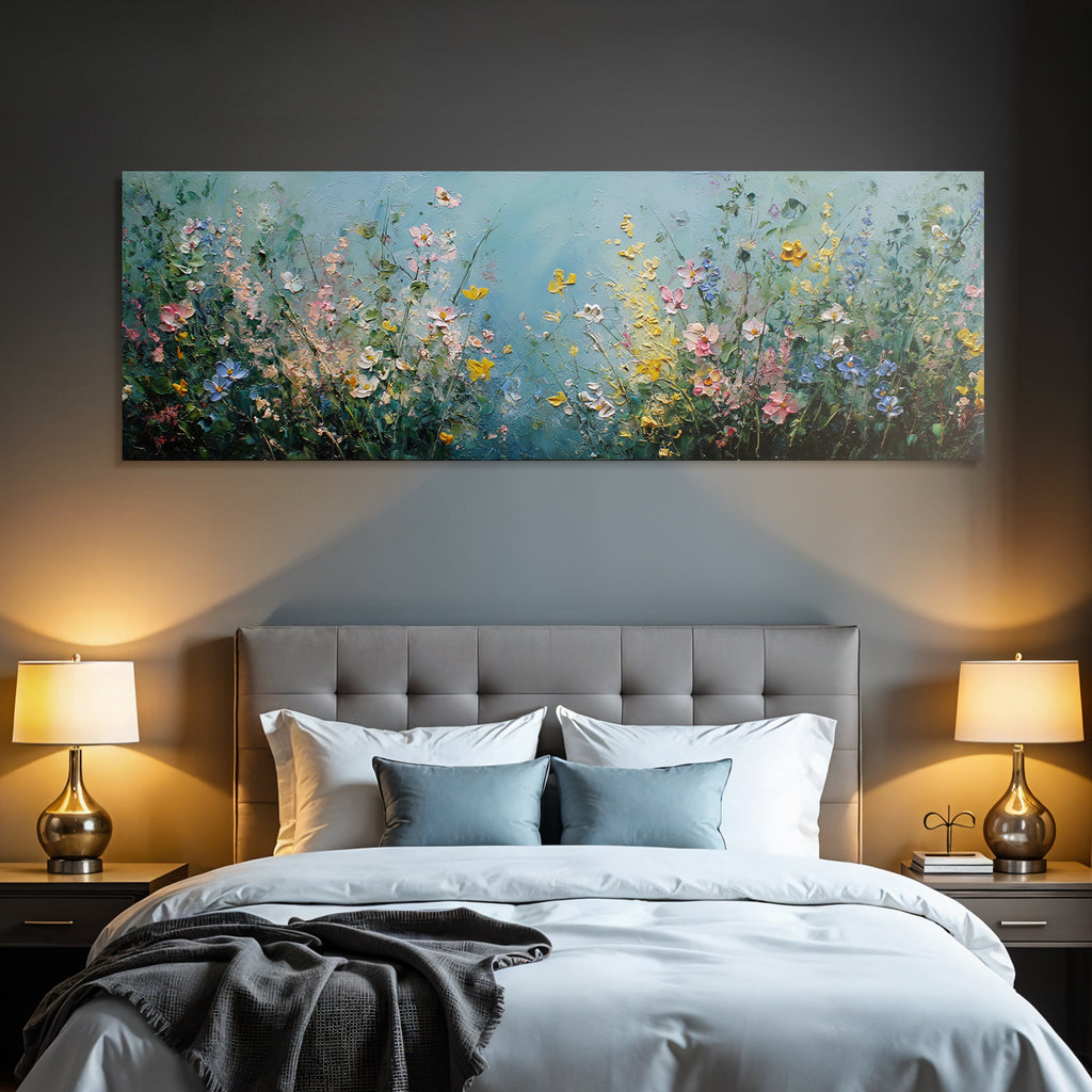 Farbenfrohes Blumenfeld Im Impressionistischen Stil