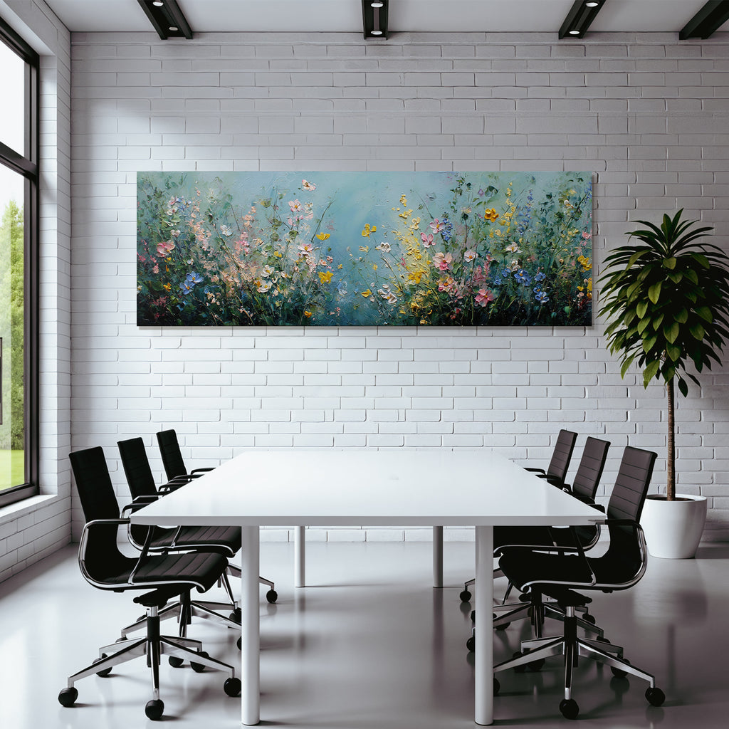Farbenfrohes Blumenfeld Im Impressionistischen Stil