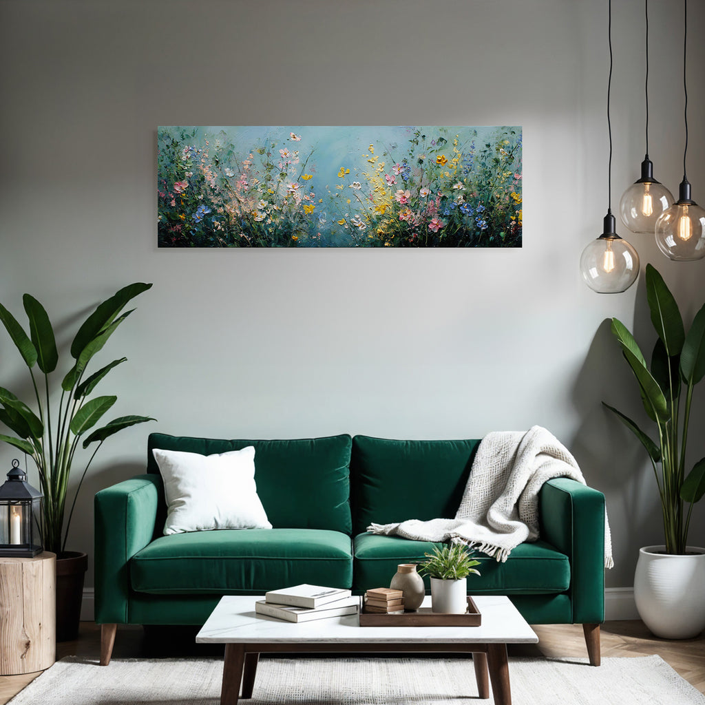 Farbenfrohes Blumenfeld Im Impressionistischen Stil